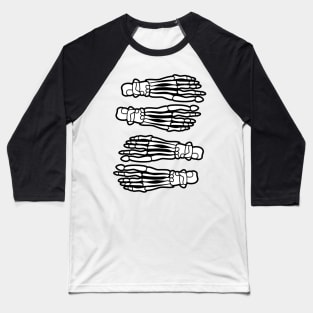 Skeleton Feet (pattern) Baseball T-Shirt